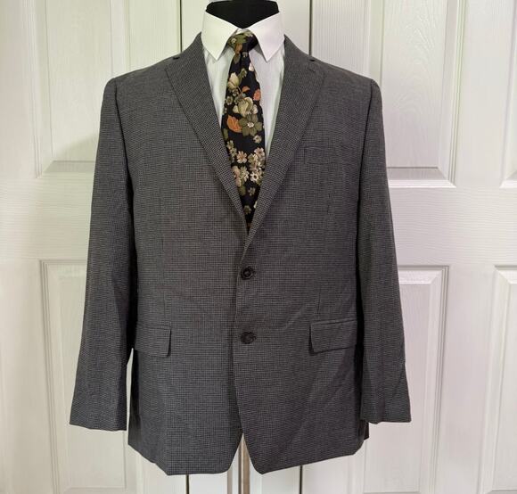 Chaps Other - Chaps Men's Mini Houndstooth Two Buttons Sportscoat Blazer Jacket Size 44R